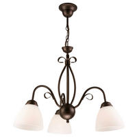 Lamkur Pendelleuchte ADELLE 21270 braun Glas Stahl H/L: ca. 67x50 cm E27 3 Brennstellen Adelle - braun (50,00cm) - Lamkur