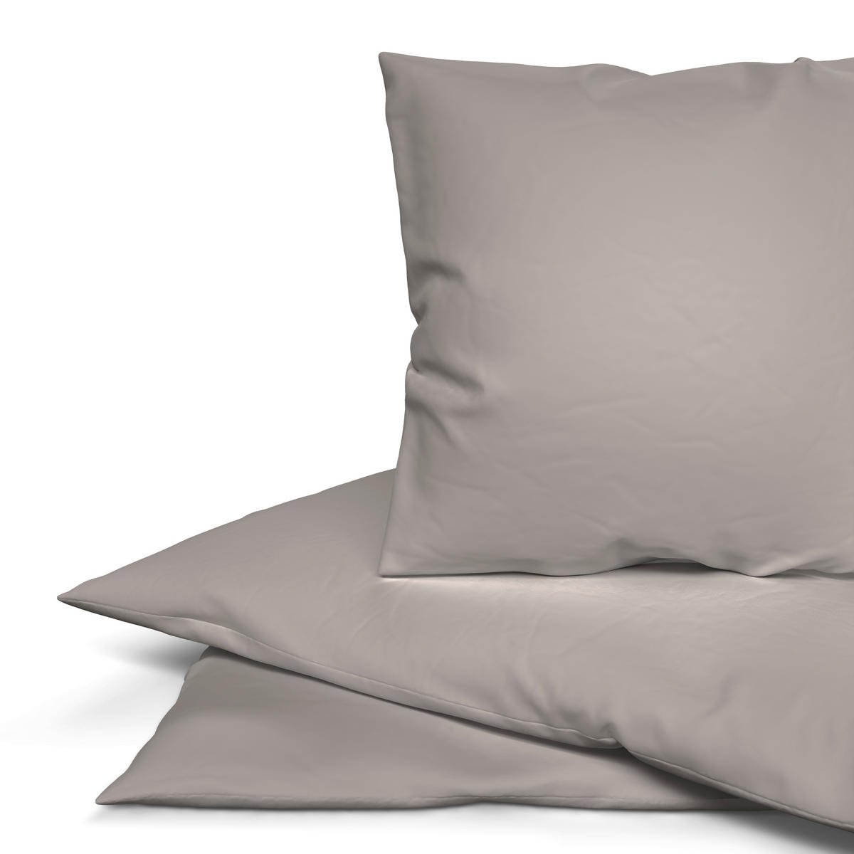 Baumwoll Bettwäsche Renforce Bettwäsche_Renforce Uni 135x200cm - taupe (135,00/200,00cm) - beau rêve