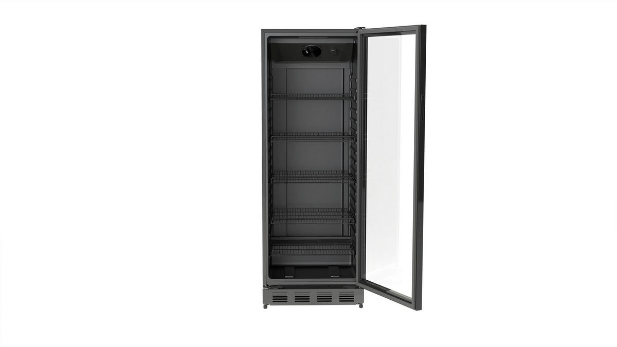 POCOline Kühlschrank GTK164-358CS schwarz B/H/T: ca. 60x164x66 cm Glastürkühlschrank GTK164-358CS - schwarz (60,00/164,00/66,00cm) - POCOline
