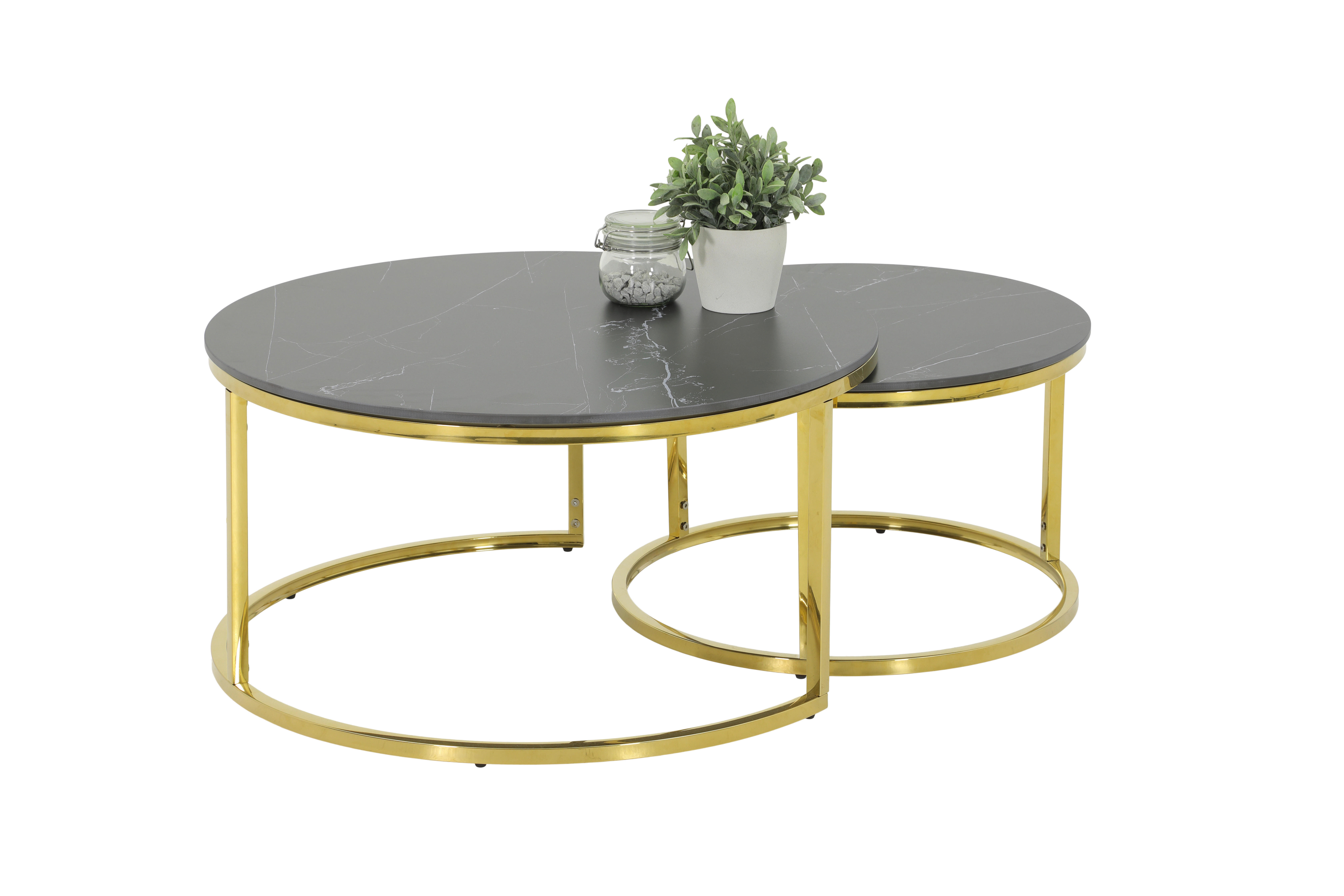 Couchtisch Joel Marmoroptik Hochglanz H/D: ca. 41x80 cm Joel - gold/Marmoroptik (80,00/41,00cm)