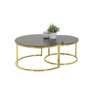 Couchtisch Joel Marmoroptik Hochglanz H/D: ca. 41x80 cm Joel - gold/Marmoroptik (80,00/41,00cm)