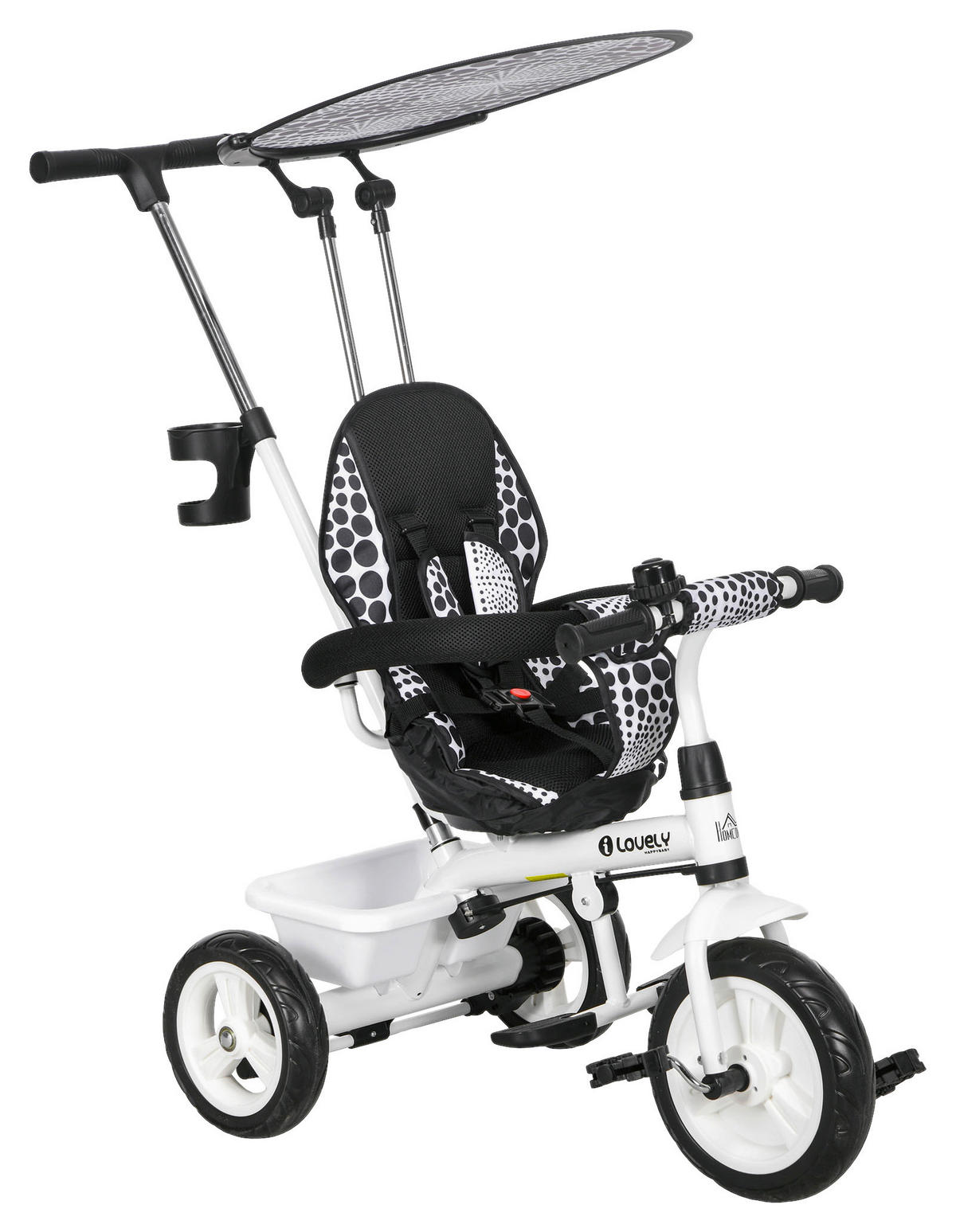 HOMCOM Kinder-Dreirad weiß B/H/L: ca. 47x98x105 cm Kinder-Dreirad - weiß (105,00/47,00/98,00cm) - HOMCOM