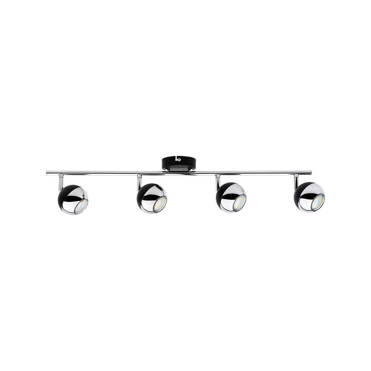 SPOT Light Spotbalken 2502404 schwarz Chrom Metall B/H/T: ca. 69x16x8 cm GU10 4 Brennstellen Bianca - schwarz/Chrom (69,00/16,00/8,00cm) - SPOT Light