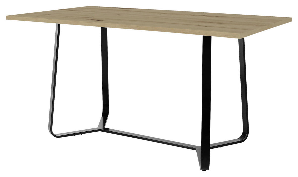 Tisch TALEA Eiche Nachbildung schwarz pulverbeschichtet B/H/T: ca. 140x76x90 cm TALEA - Eiche/schwarz (140,00/76,00/90,00cm) - byLIVING