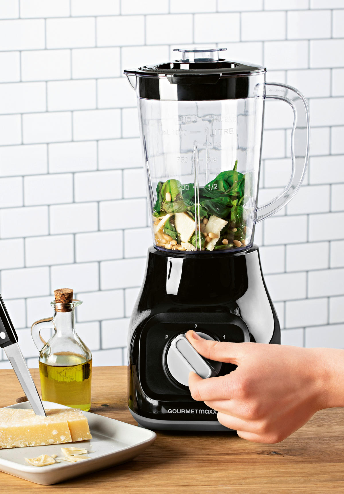 GOURMETmaxx Standmixer schwarz Edelstahl B/H/L: ca. 17,5x37,5x21 cm Standmixer - schwarz (21,00/17,50/37,50cm) - GOURMETmaxx