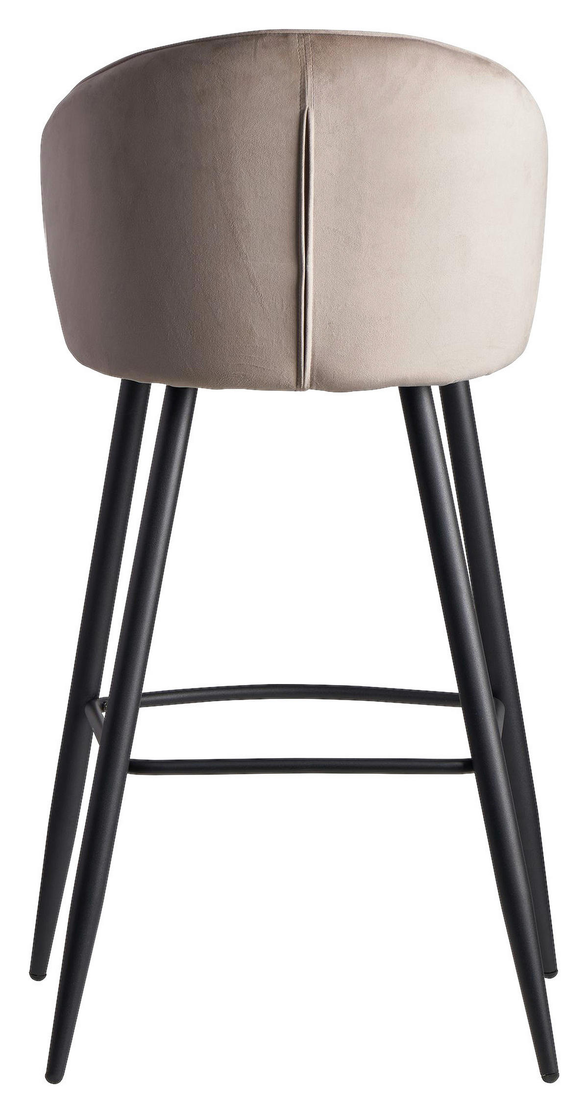 Barhocker beige schwarz Stoff Eisen B/H/T: ca. 56x102,5x52,5 cm Barhocker - beige/schwarz (56,00/102,50/52,50cm) - Wohnling