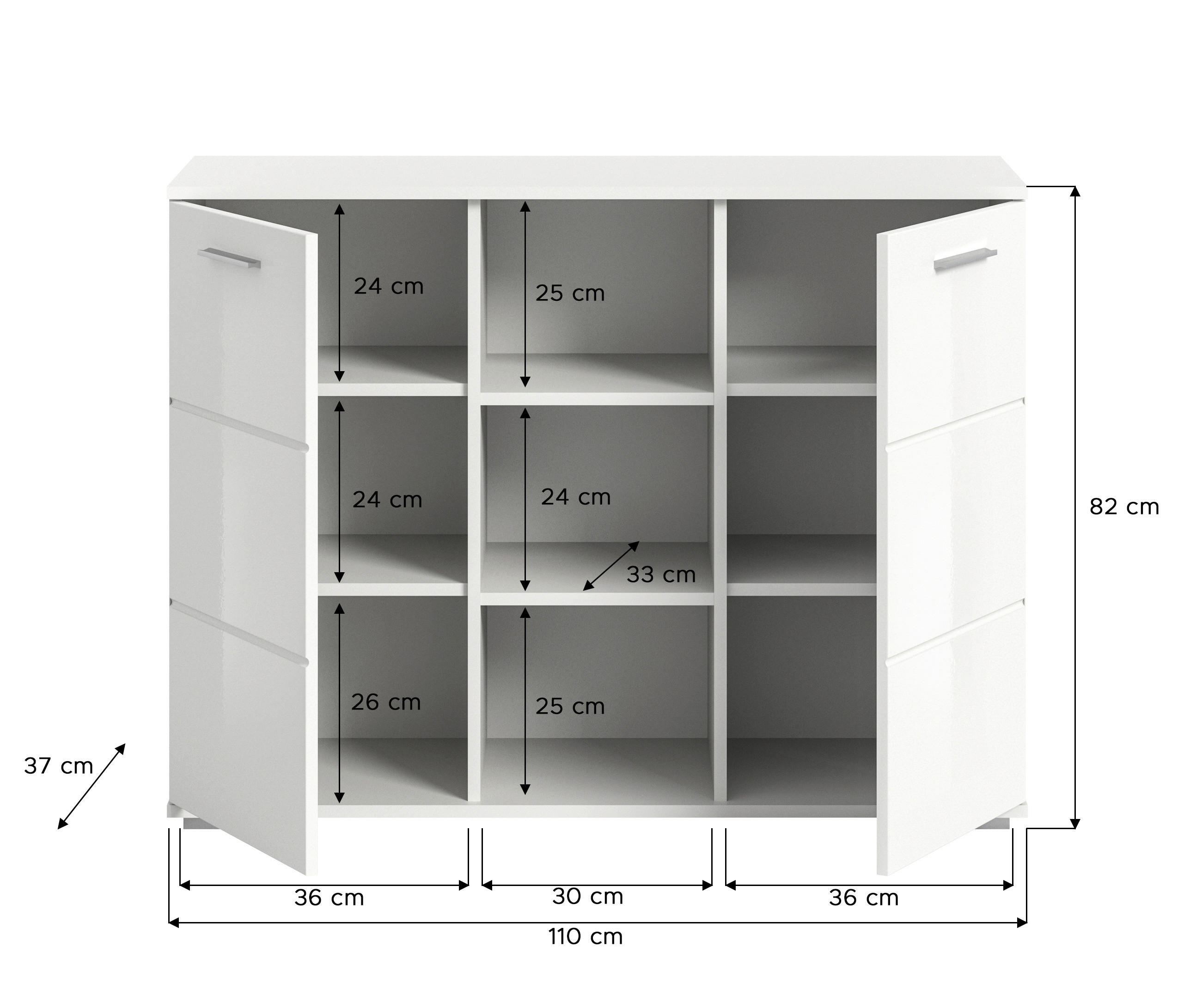 Kommode PREGO B/H/T: ca. 110x83x37 cm PREGO - (110,00/83,00/37,00cm) - xonox.home