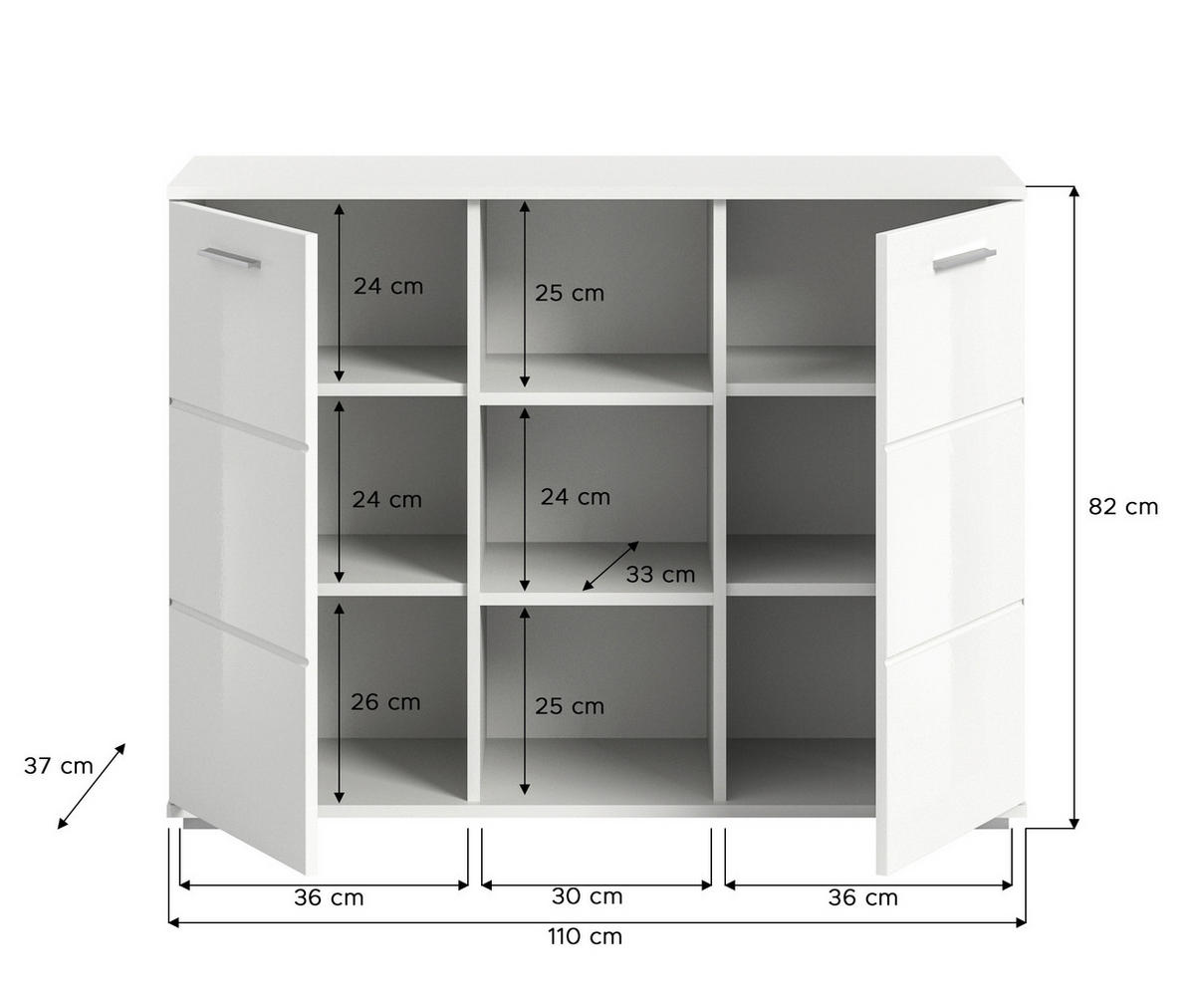 Kommode PREGO B/H/T: ca. 110x83x37 cm PREGO - (110,00/83,00/37,00cm) - xonox.home