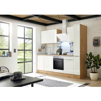 Respekta Küchenblock Marleen weiß Hochglanz B/H/T: ca. 250x211x60 cm Marleen - Eiche/weiß (250,00/211,00/60,00cm) - Respekta