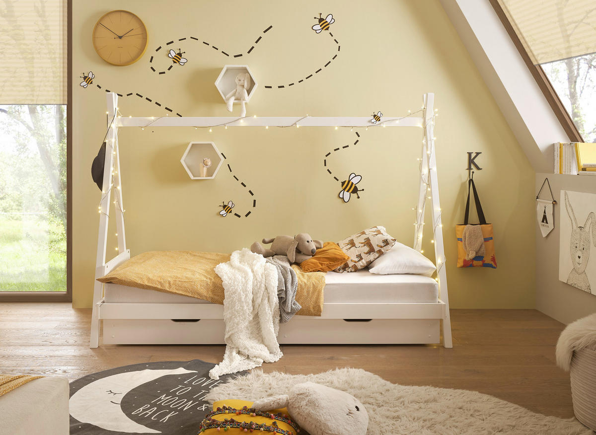 Bett Sora weiß Liegefläche B/L: ca. 90x200 cm Sora - weiß (95,00/154,00/213,00cm)
