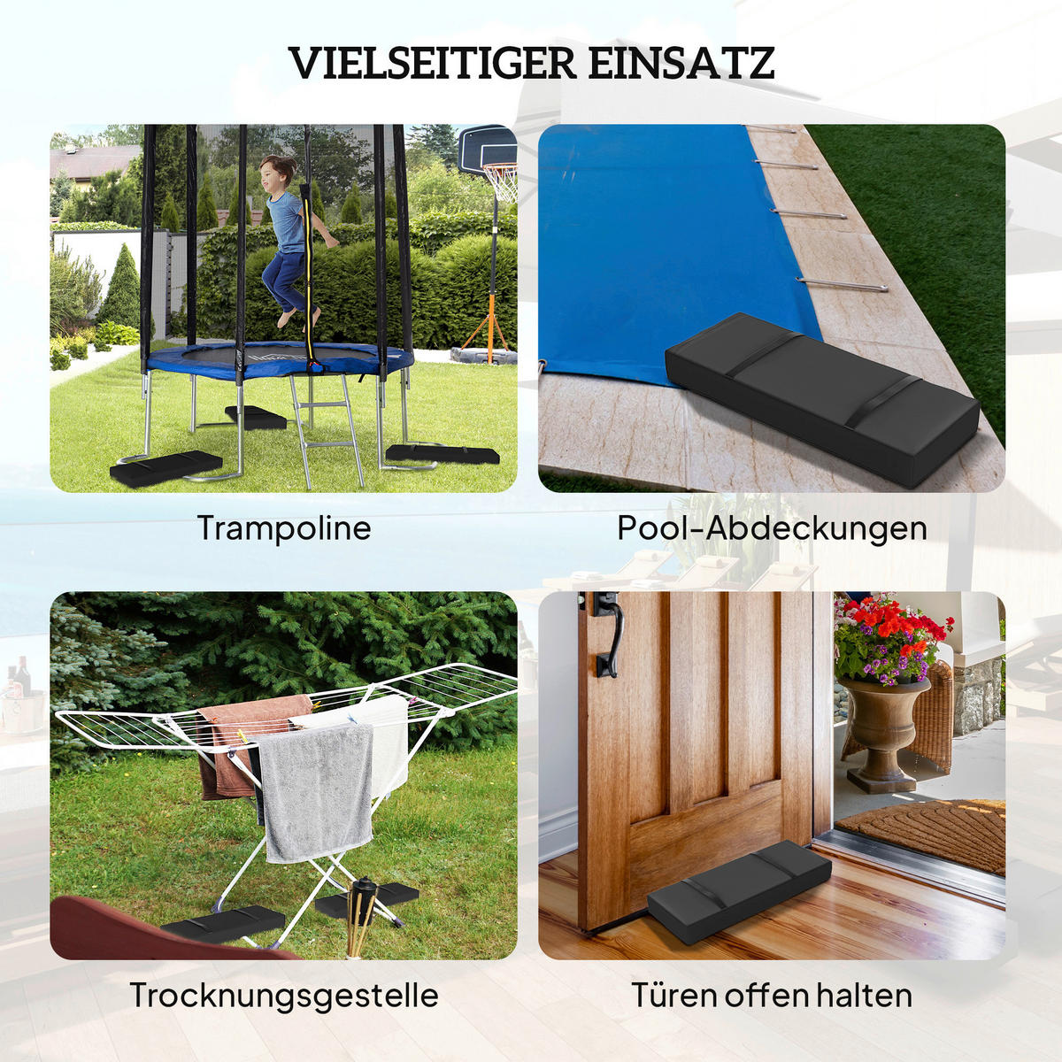 Outsunny Sandsack 2er Set schwarz Stoff B/H/L: ca. 30x11x76 cm Sandsack 2er Set - schwarz (76,00/30,00/11,00cm) - Outsunny