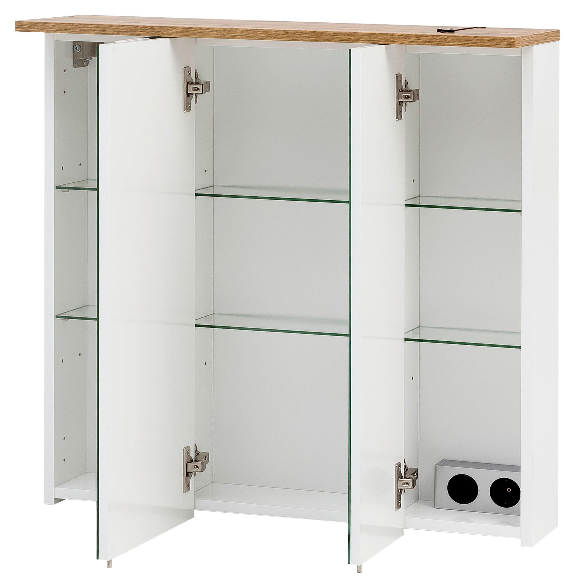 Spiegelschrank Padua grau Eiche Landhaus Nachbildung B/H/T: ca. 70,5x72,3x157,5 cm Padua - Eiche/grau (70,50/72,30/157,50cm) - Möbelpartner