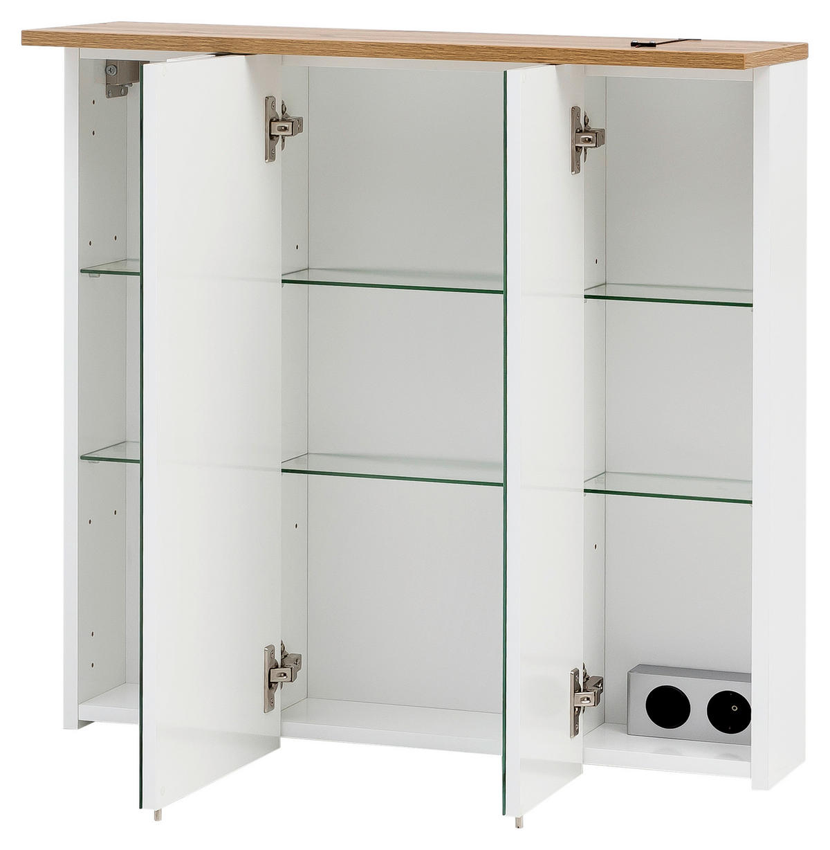 Spiegelschrank Padua grau Eiche Landhaus Nachbildung B/H/T: ca. 70,5x72,3x157,5 cm Padua - Eiche/grau (70,50/72,30/157,50cm) - Möbelpartner