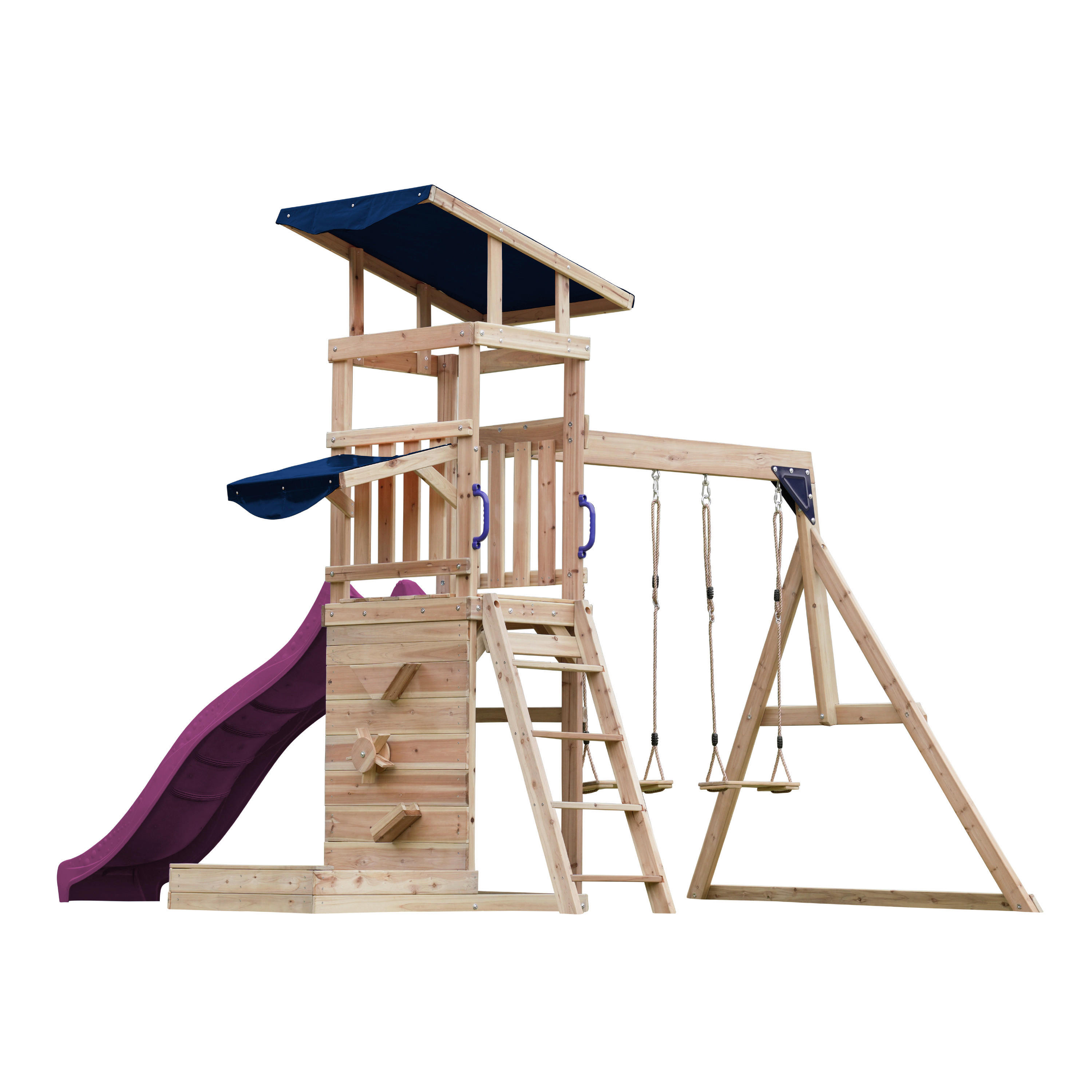 AXI Spielturm Malik braun B/H/L: ca. 345x270x336 cm Malik - lila/braun (336,00/345,00/270,00cm) - AXI