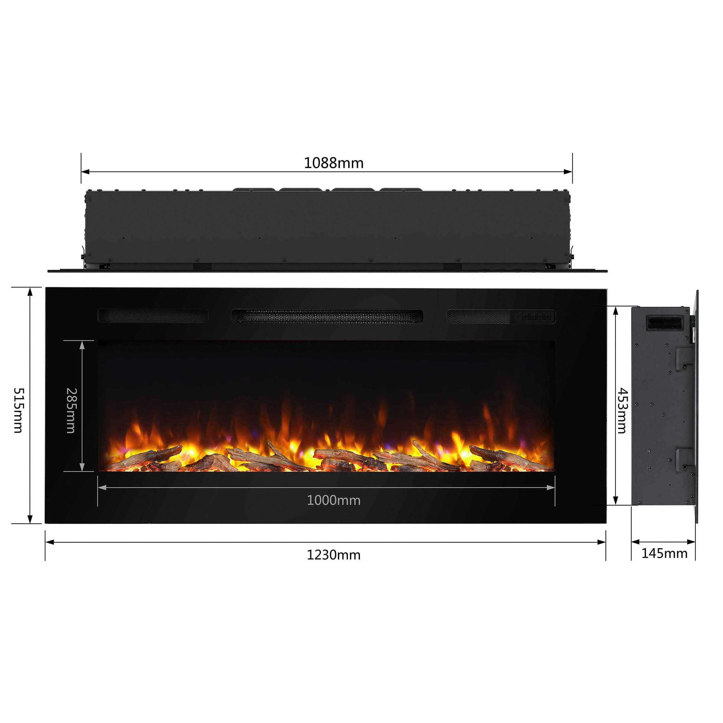 Balderia Einbaukamin Elektrischer-Kamin Fiamma 48" B/H/T: ca. 123x14,5x51,5 cm Elekt.-Kamin Fiamma 48" EF173D - (123,00/14,50/51,50cm) - Balderia