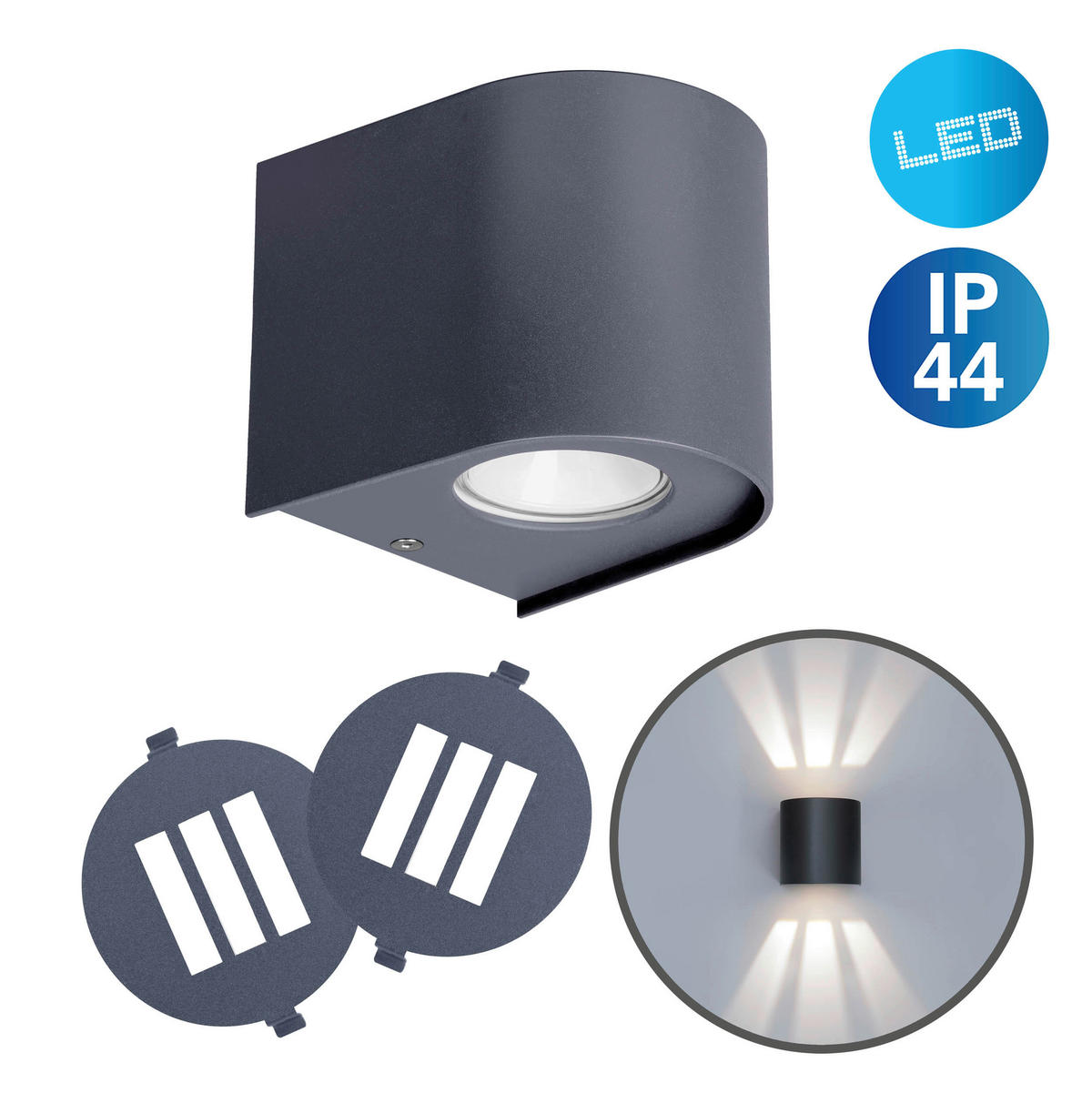 LED-Außenwandleuchte schwarz B/H/T: ca. 10,5x10x11,7 cm ALECTO - schwarz (10,50/10,00/11,70cm) - Näve Leuchten