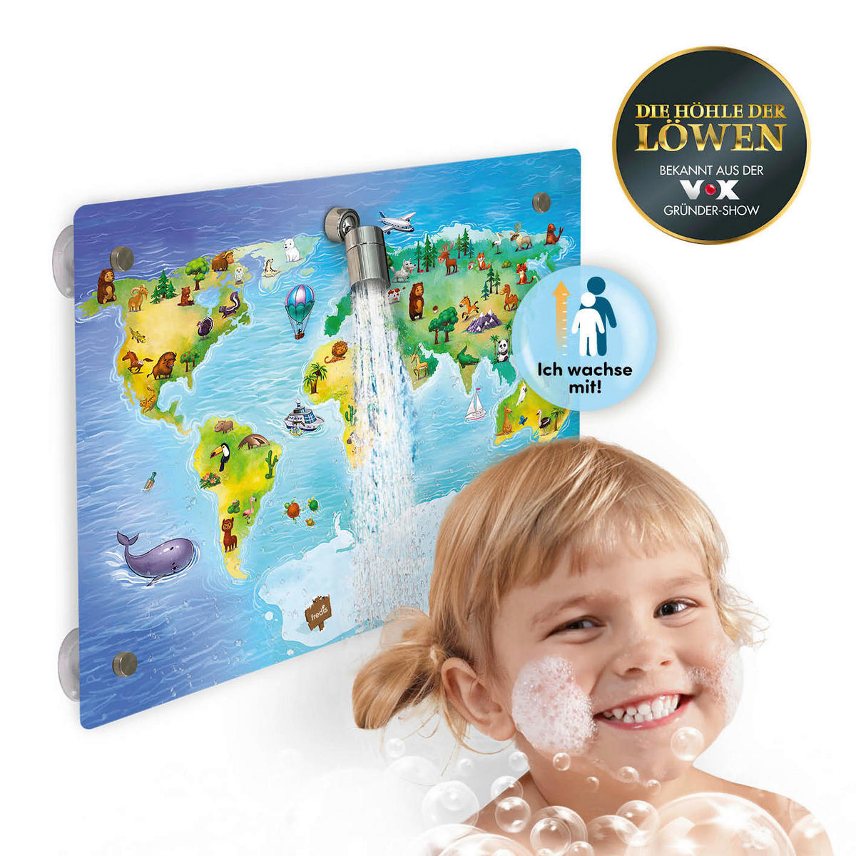 Kinderdusche mehrfarbig Kinderdusche_Weltkarte_fredis - mehrfarbig (30,00/10,00/40,00cm) - fredis