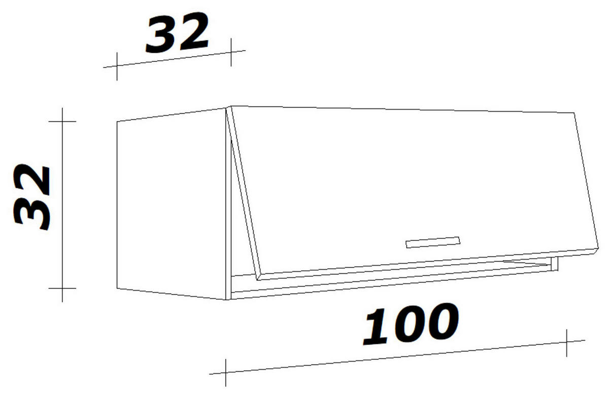 Flex-Well Hängeschrank Lucca weiß matt B/H/T: ca. 100x32x32 cm Lucca - weiß/Alu (100,00/32,00/32,00cm) - Flex-Well