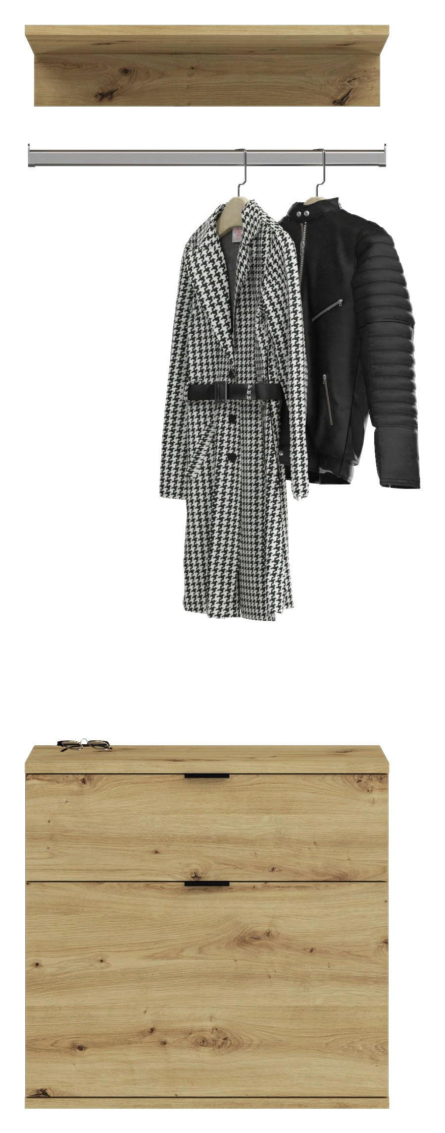 Garderobe PROJEKT Eiche Artisan Nachbildung Spiegel B/H/T: ca. 213x193x34 cm PROJEKT - Eiche (213,00/193,00/34,00cm) - xonox.home