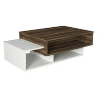 Couchtisch Tab weiß walnuss Nachbildung B/H/T: ca. 105x32x60 cm Tab - weiß/walnuss (105,00/32,00/60,00cm) - moebel17
