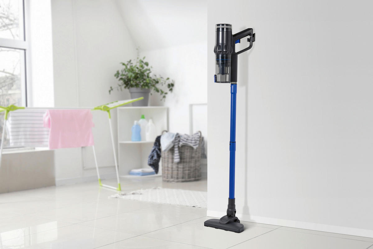 CLEANmaxx Akku-Staubsauger blau grau B/H/L: ca. 18,1x24,5x39,5 cm Akku-Staubsauger_Zyklon - blau/grau (39,50/18,10/24,50cm) - CLEANmaxx