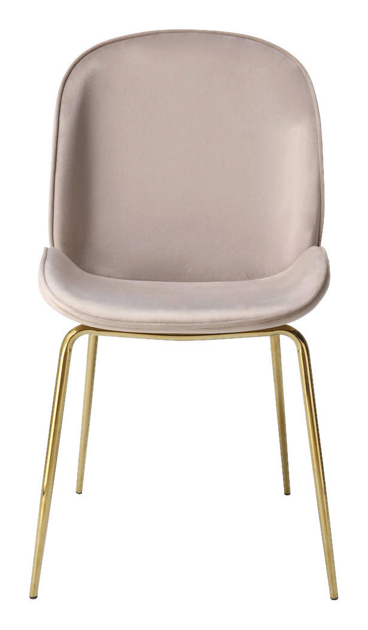 Stuhl Charlize 100 2er beige Microfaser B/H/T: ca. 48x87x59 cm Charlize 100 2er - beige/messing (48,00/87,00/59,00cm) - 360 Living