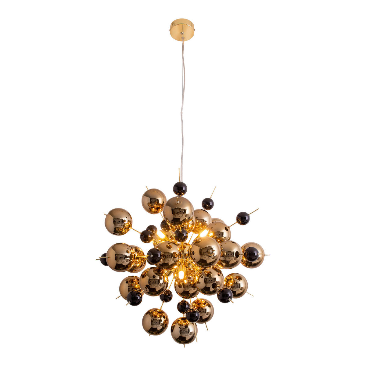 Näve Leuchten Pendelleuchte 7026458 gold Glas Metall B/H/T: ca. 65x150x65 cm G9 10 Brennstellen Explosion - gold (65,00/150,00/65,00cm) - Näve Leuchten