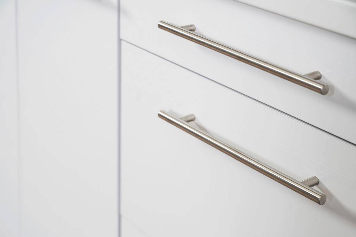 Respekta Küchenblock Amanda weiß Hochglanz B/H/T: ca. 250x200x60 cm Amanda - weiß/Edelstahloptik (250,00/200,00/60,00cm) - Respekta