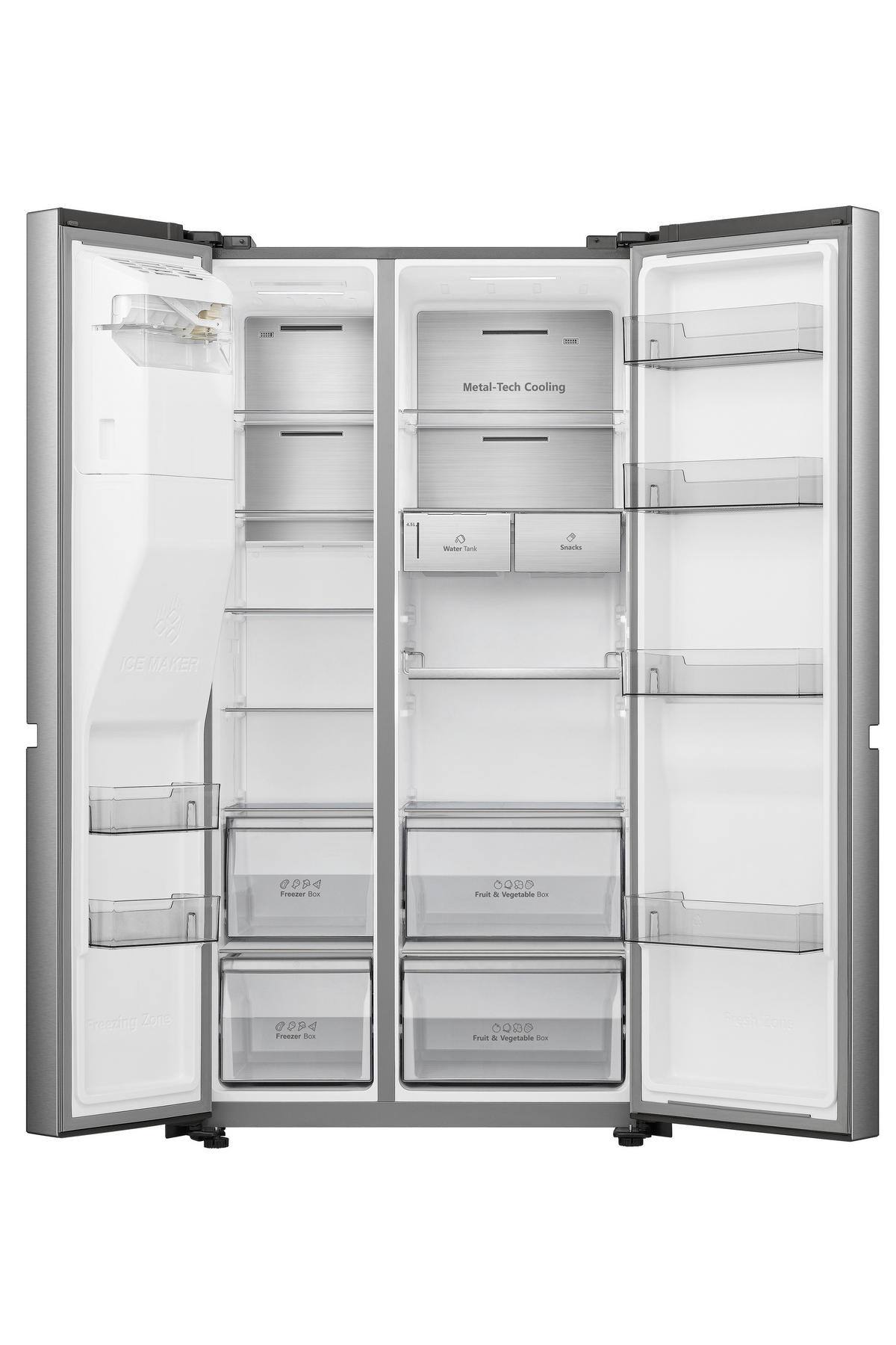 Hisense Side-by-Side RS818N4TIE Inox B/H/T: ca. 91x179x73 cm Side-by-Side_RS818N4TIE - Inox (91,00/179,00/73,00cm) - Hisense