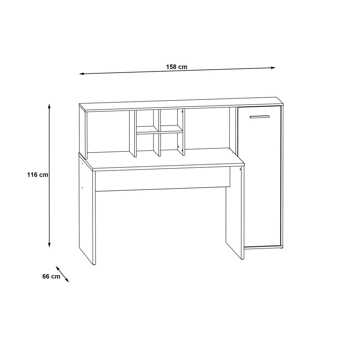 Schreibtisch  weiß Eiche Artisan Nachbildung B/H/T: ca. 158x116x66 cm Eriadu_Schreibtisch - Eiche/weiß (158,00/116,00/66,00cm)