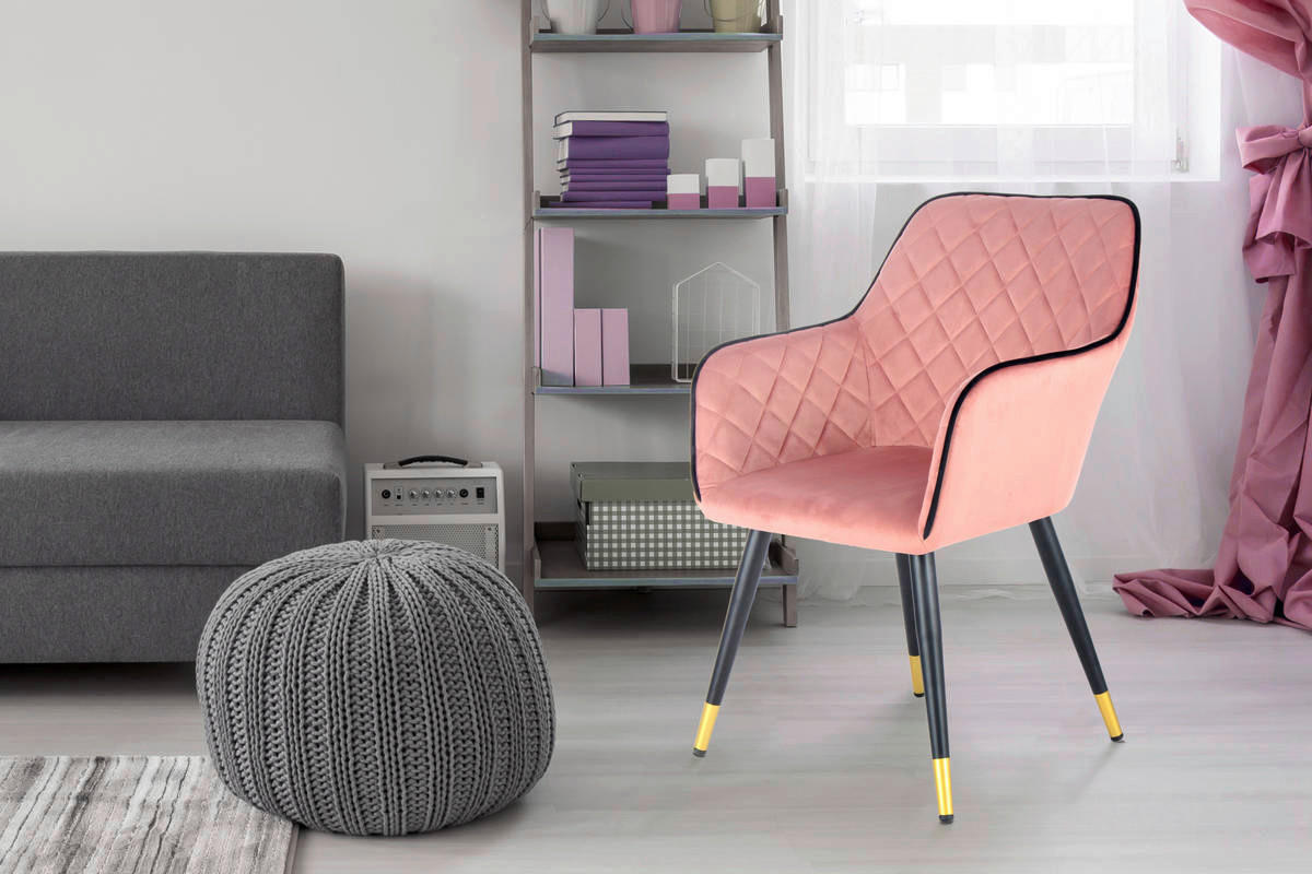 Stuhl Amino 500 rosa Microfaser B/H/T: ca. 58,5x86x61 cm Amino 500 - schwarz/rosa (58,50/86,00/61,00cm) - 360 Living
