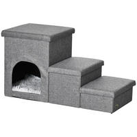 PawHut Katzentreppe grau Polyester B/H/L: ca. 33x40,5x73,5 cm Katzentreppe - grau (73,50/33,00/40,50cm) - PawHut