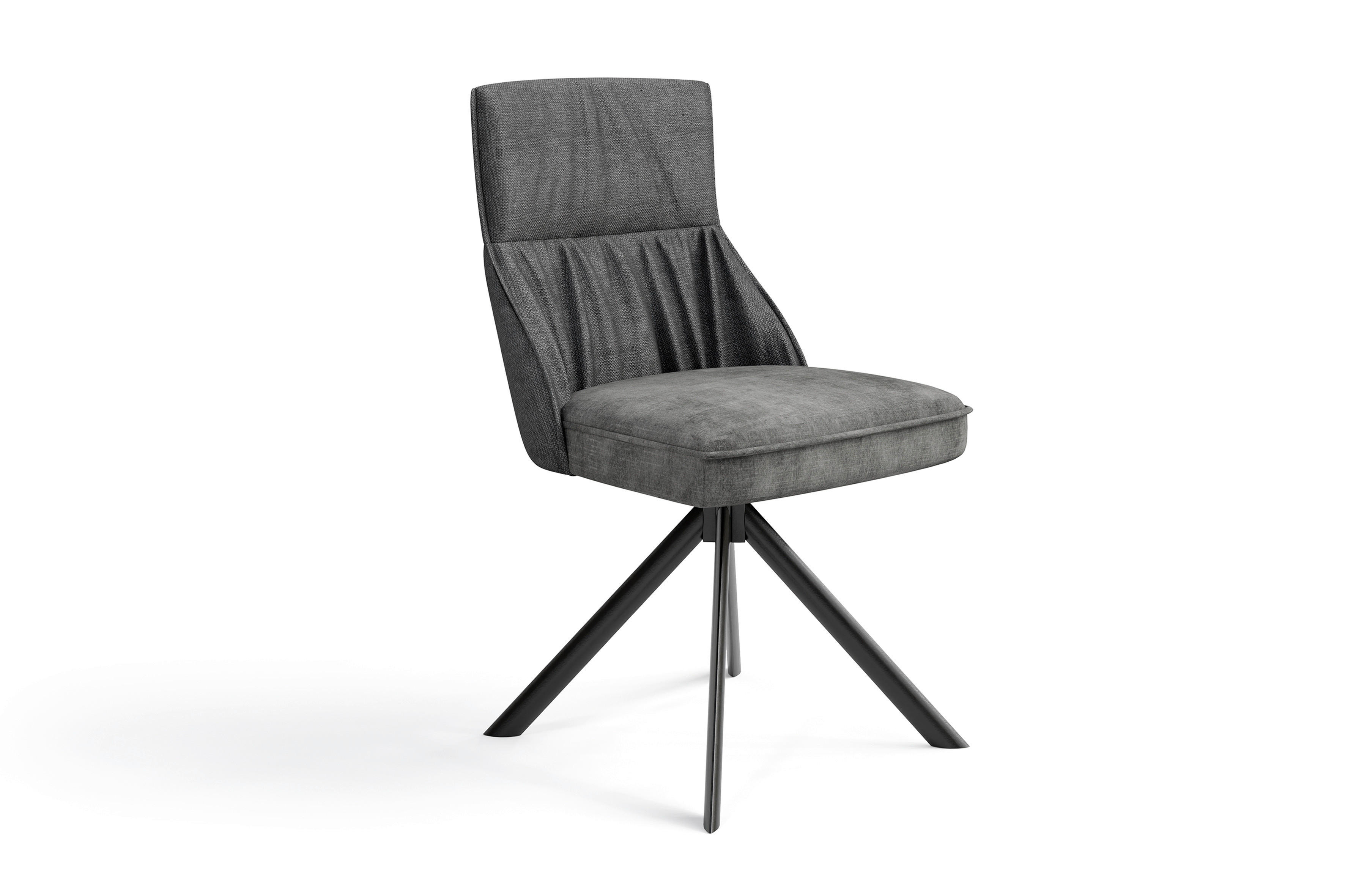 Stuhl CALIFORNIA 2er-Set anthrazit Webstoff B/H/T: ca. 50x89x56 cm CALIFORNIA 2er-Set - schwarz/anthrazit (50,00/89,00/56,00cm) - byLIVING