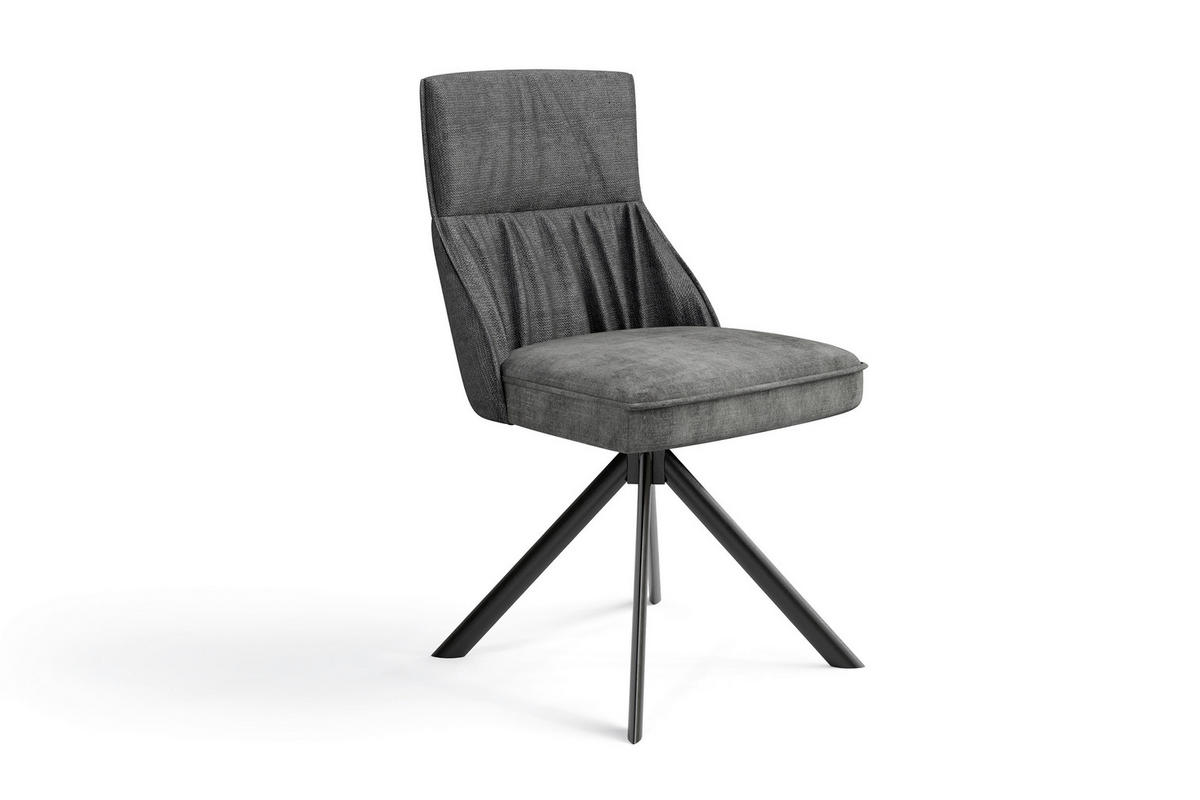 Stuhl CALIFORNIA 2er-Set anthrazit Webstoff B/H/T: ca. 50x89x56 cm CALIFORNIA 2er-Set - schwarz/anthrazit (50,00/89,00/56,00cm) - byLIVING
