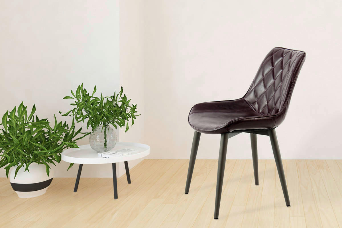 Stuhl Cecil 100 2er violett Kunstleder B/H/T: ca. 51x80x57 cm Cecil 100 2er - schwarz/violett (51,00/80,00/57,00cm) - 360 Living