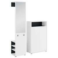 Garderobe Lyon weiß schwarz B/H/T: ca. 70x115x33,5 cm Lyon - weiß/schwarz (70,00/115,00/33,50cm) - byLIVING