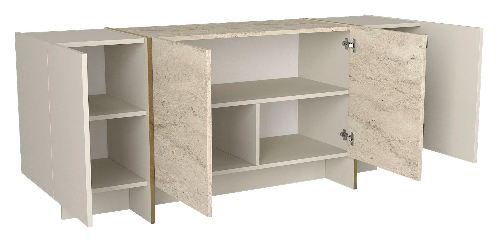 Sideboard Veyron beige granit Optik B/H/T: ca. 180x75,5x46,6 cm Veyron - beige/granit (180,00/75,50/46,60cm) - moebel17