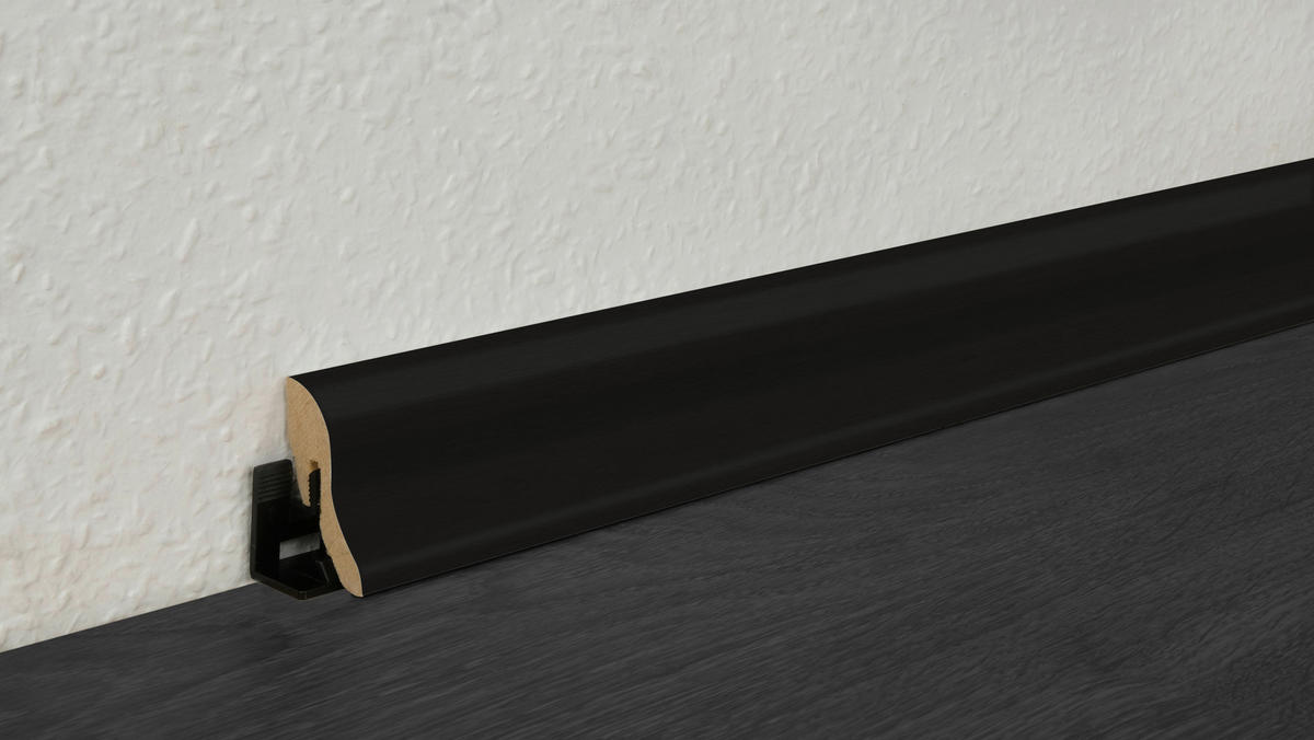 Sockelleiste L/B/H: ca. 250x2,2x4 cm pro Stück Sockelleiste_geschwungen 40mm schw. - (250,00/2,20/4,00cm)