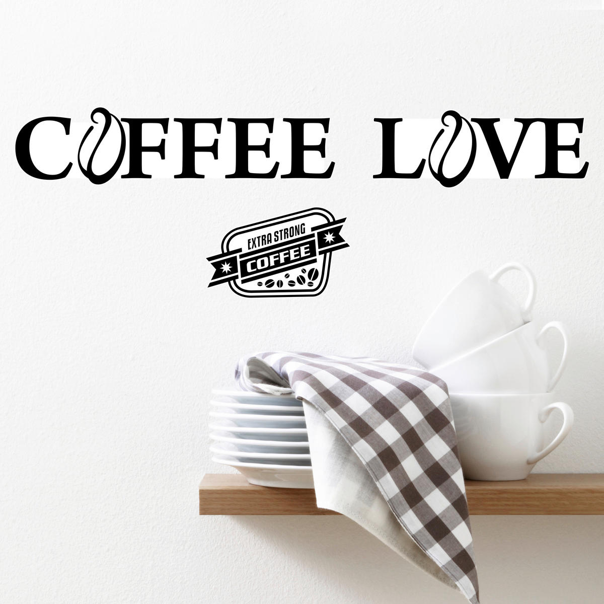 Dekosticker Kaffee schwarz B/L: ca. 50x70 cm 2 tlg. Dekosticker Coffee Love - schwarz (50,00/70,00cm)