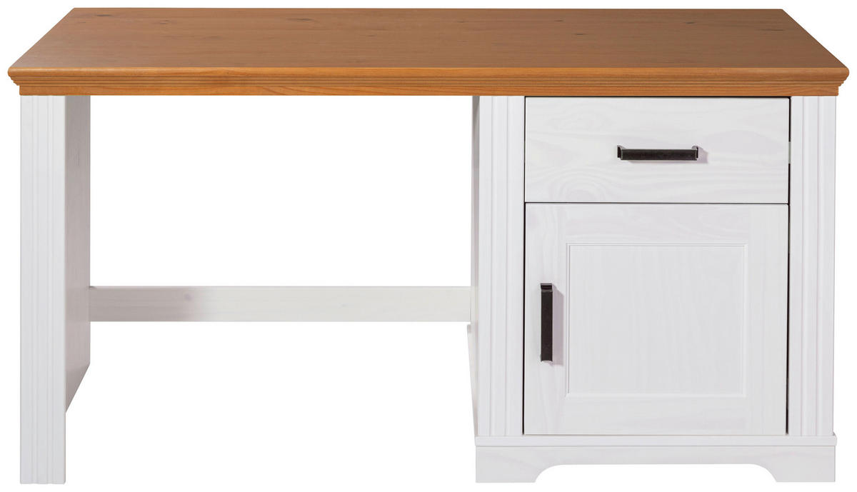 Schreibtisch Maluno weiß lackiert B/H/L: ca. 65x76x150 cm Maluno - weiß (150,00/65,00/76,00cm) - Inter Link