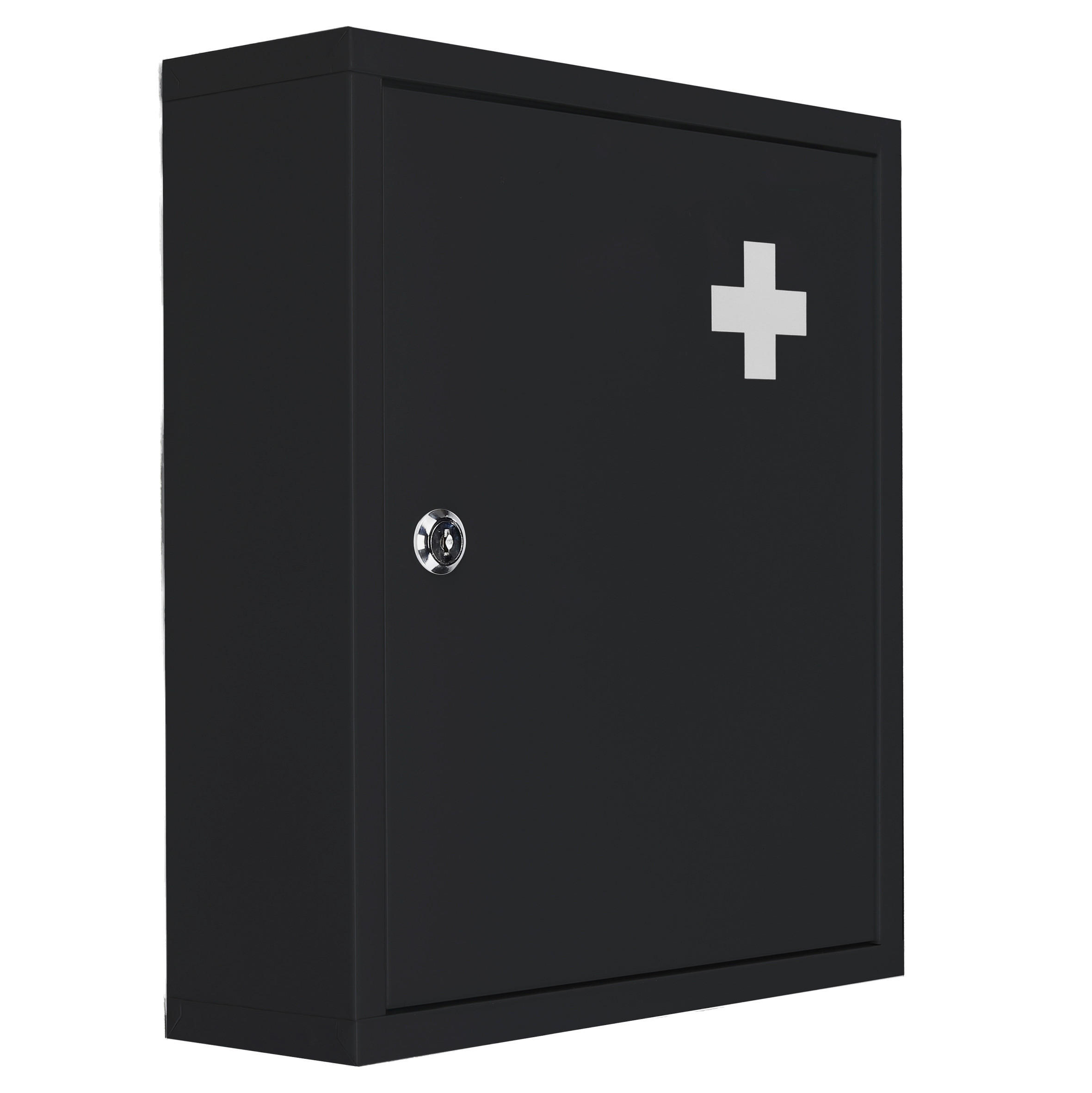 Medizinschrank mattschwarz Stahl B/H/L: ca. 11,2x36,8x32 cm Medizinschrank - mattschwarz (32,00/11,20/36,80cm)