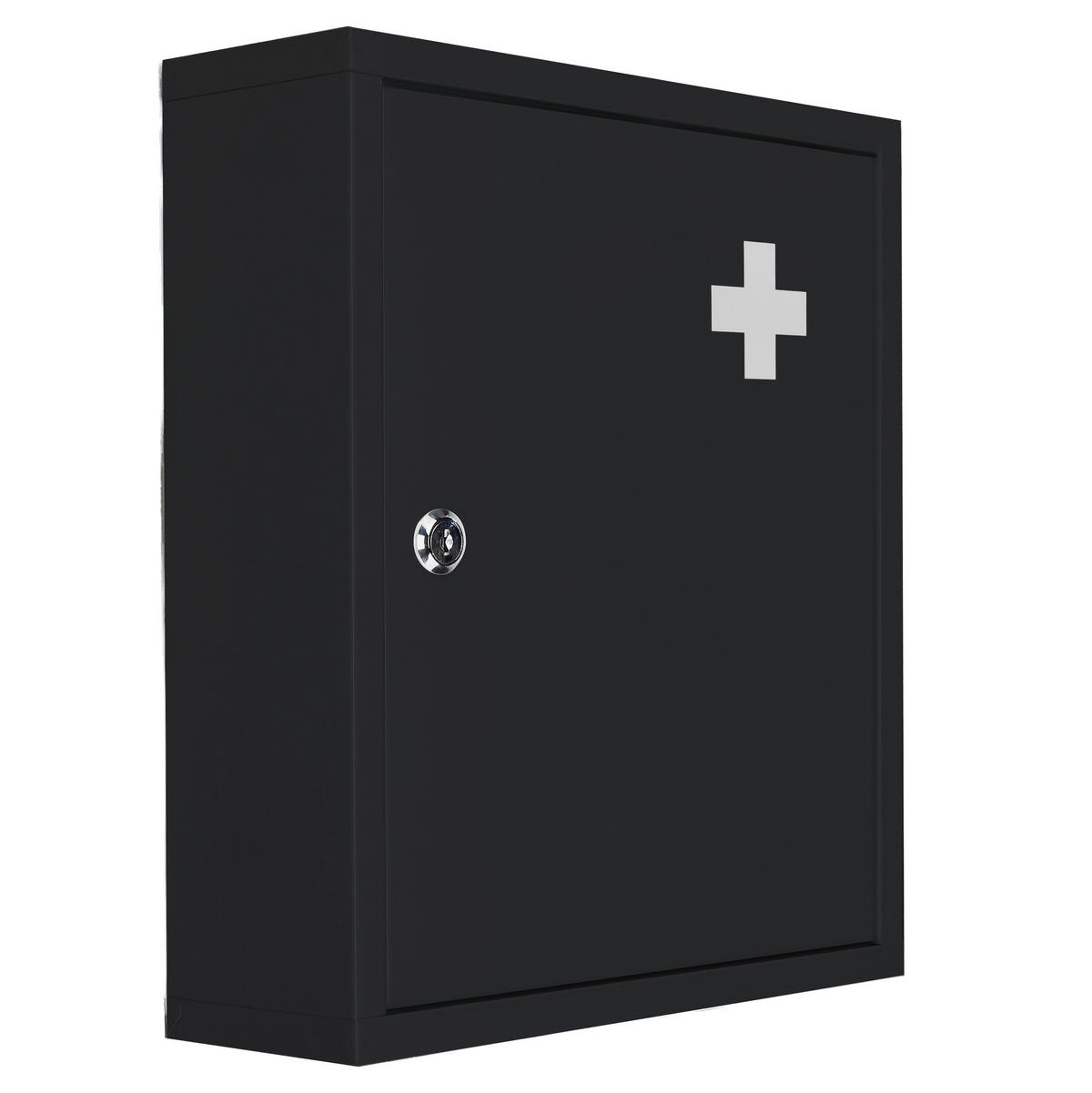 Medizinschrank mattschwarz Stahl B/H/L: ca. 11,2x36,8x32 cm Medizinschrank - mattschwarz (32,00/11,20/36,80cm)