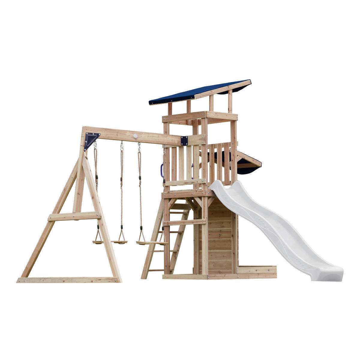 AXI Spielturm Malik weiß B/H/L: ca. 345x270x336 cm Malik - braun/weiß (336,00/345,00/270,00cm) - AXI