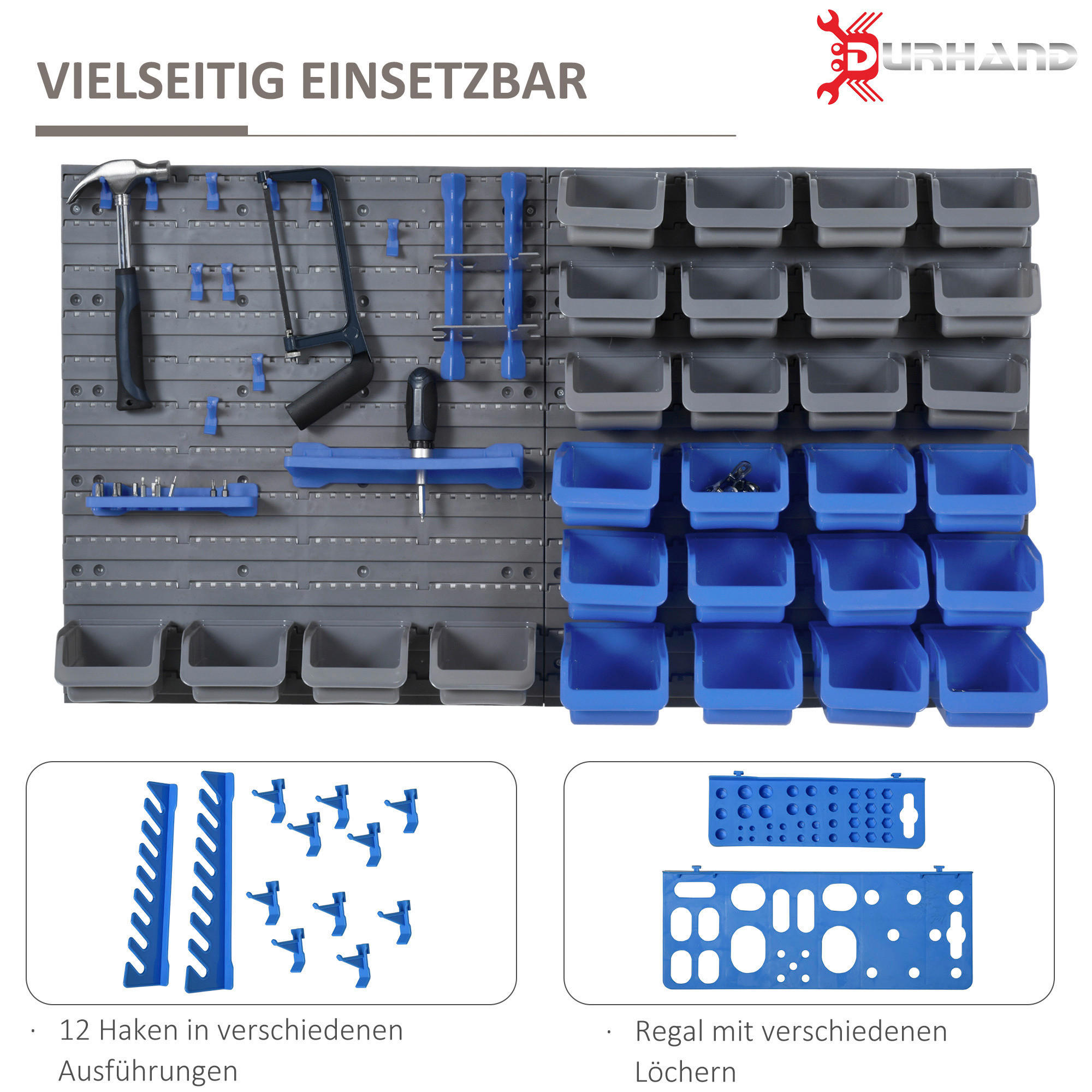 Werkstatt-Zubehör blau B/H/L: ca. 22x54x95 cm Werkzeugwand - blau (95,00/22,00/54,00cm) - DURHAND