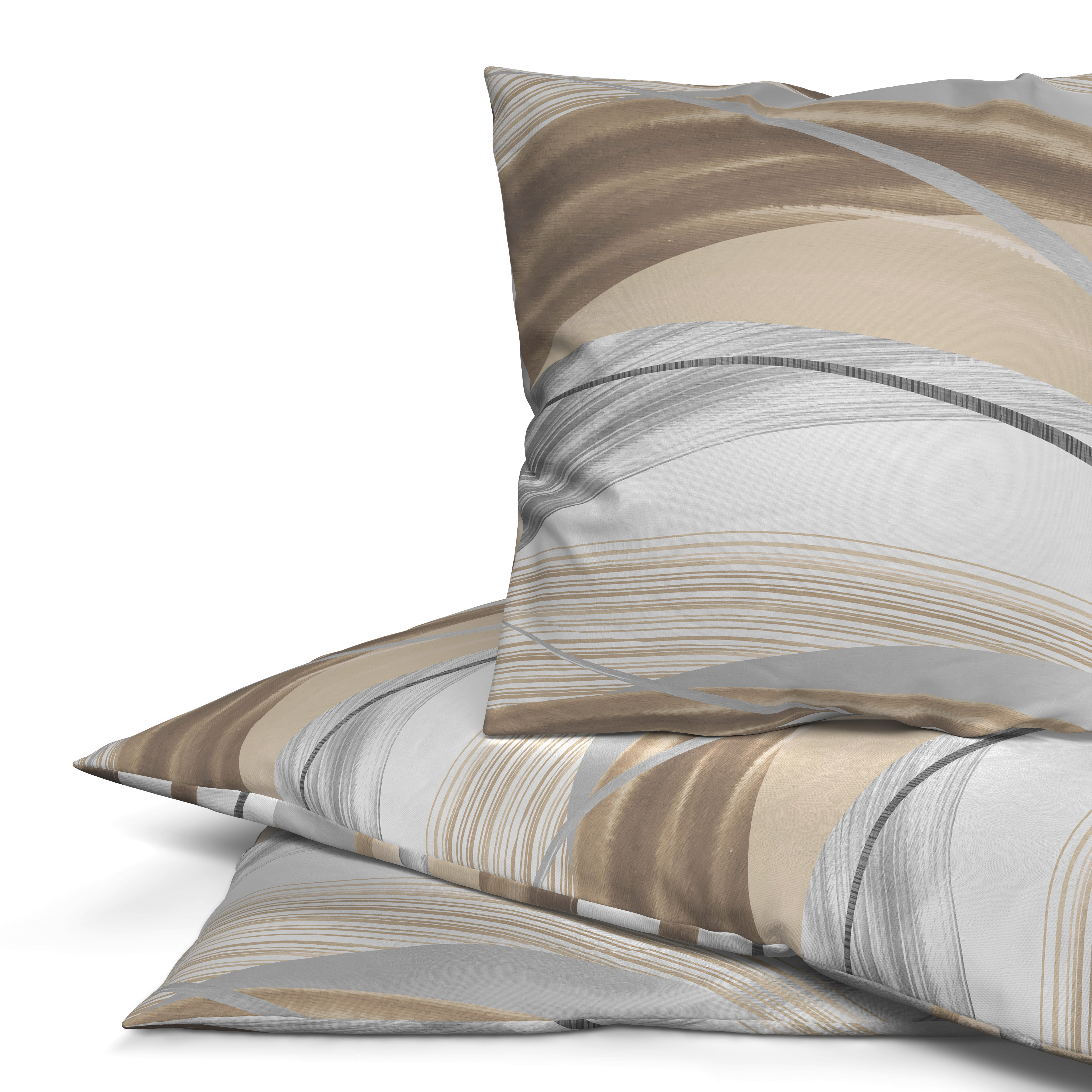 Baumwoll Bettwäsche Renforce Bettwäsche-Renforce_Tova_Welle - beige/weiß (135,00/200,00cm) - beau rêve
