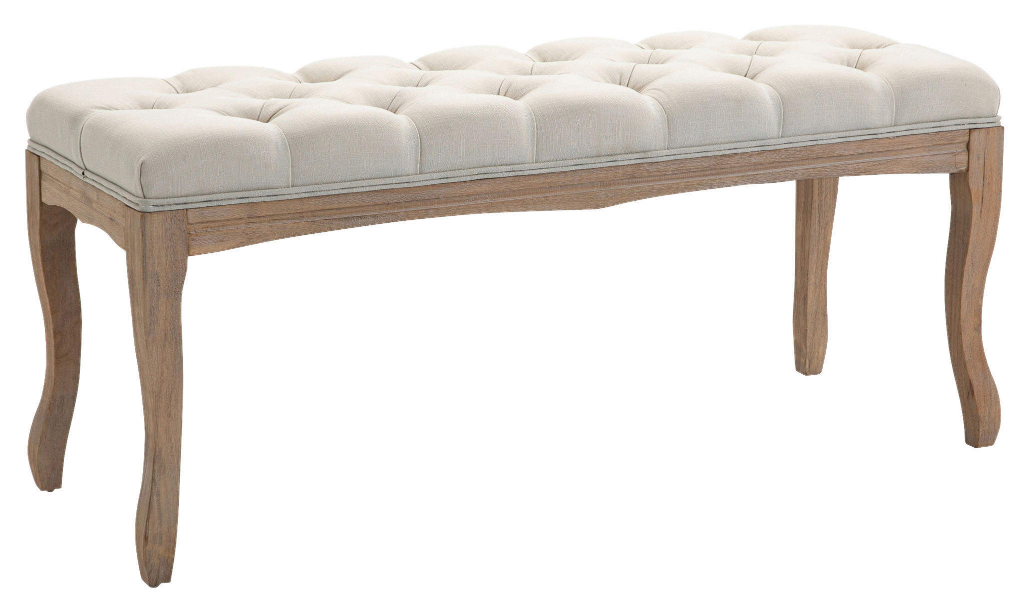 Polsterbank 837-178BG beige B/H/T: ca. 110x48x40 cm 837-178BG - beige/Eiche (110,00/48,00/40,00cm) - HOMCOM