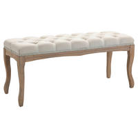Polsterbank 837-178BG beige B/H/T: ca. 110x48x40 cm 837-178BG - beige/Eiche (110,00/48,00/40,00cm) - HOMCOM