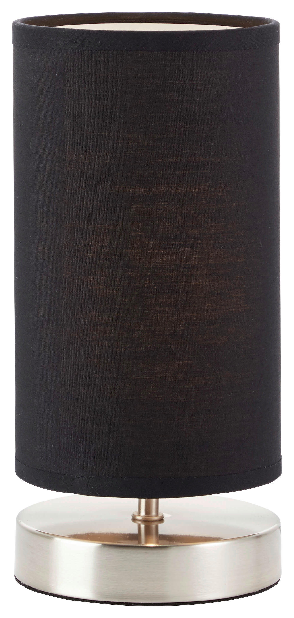 Brilliant Tischleuchte 13247/06 schwarz nickel matt Stoff Metall H/D: ca. 25,5x12 cm E14 1 Brennstellen Claire - nickel matt/schwarz (12,00/25,50cm) - Brilliant