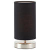 Brilliant Tischleuchte 13247/06 schwarz nickel matt Stoff Metall H/D: ca. 25,5x12 cm E14 1 Brennstellen Claire - nickel matt/schwarz (12,00/25,50cm) - Brilliant
