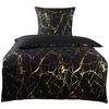 Microfaser Wende Bettwäsche Bettwäsche_Micro_Metallic-Druck - gold/schwarz (135,00/200,00cm)